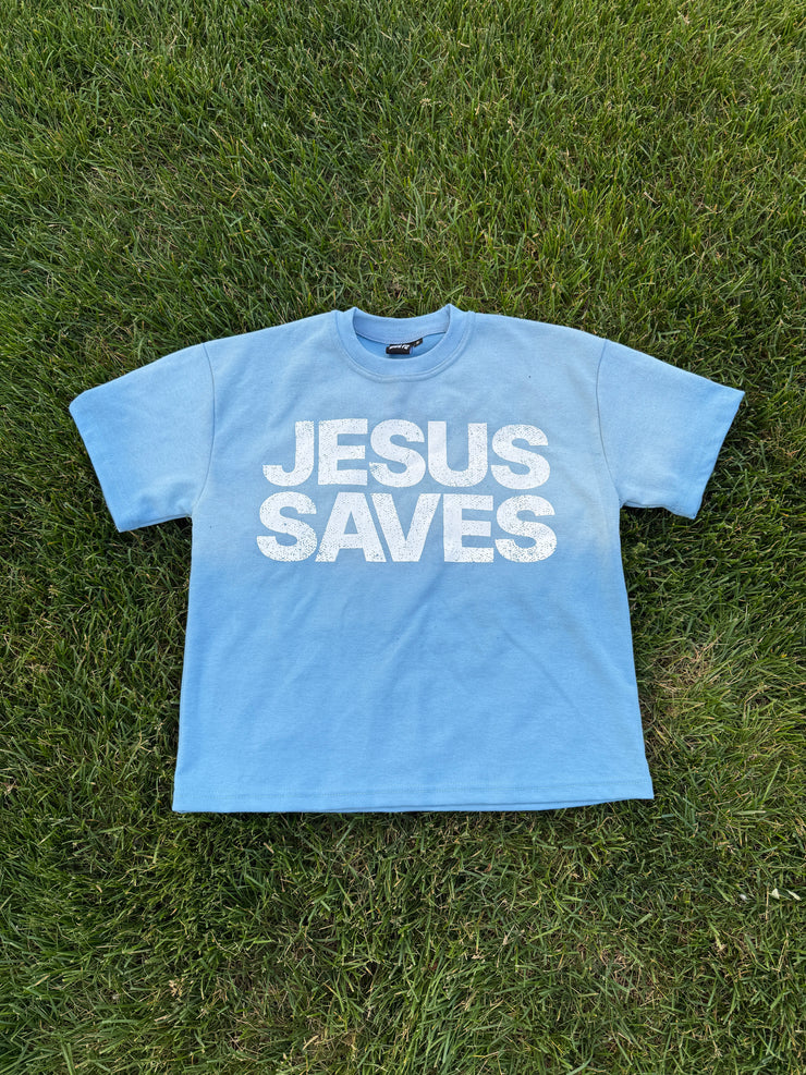 Jesus Saves Tee - Blue