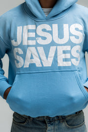 Jesus Saves Hoodie - Blue