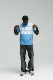 Jesus Saves Tee - Blue