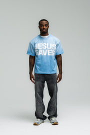 Jesus Saves Tee - Blue