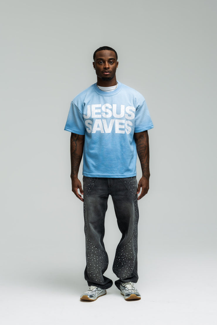 Jesus Saves Tee - Blue